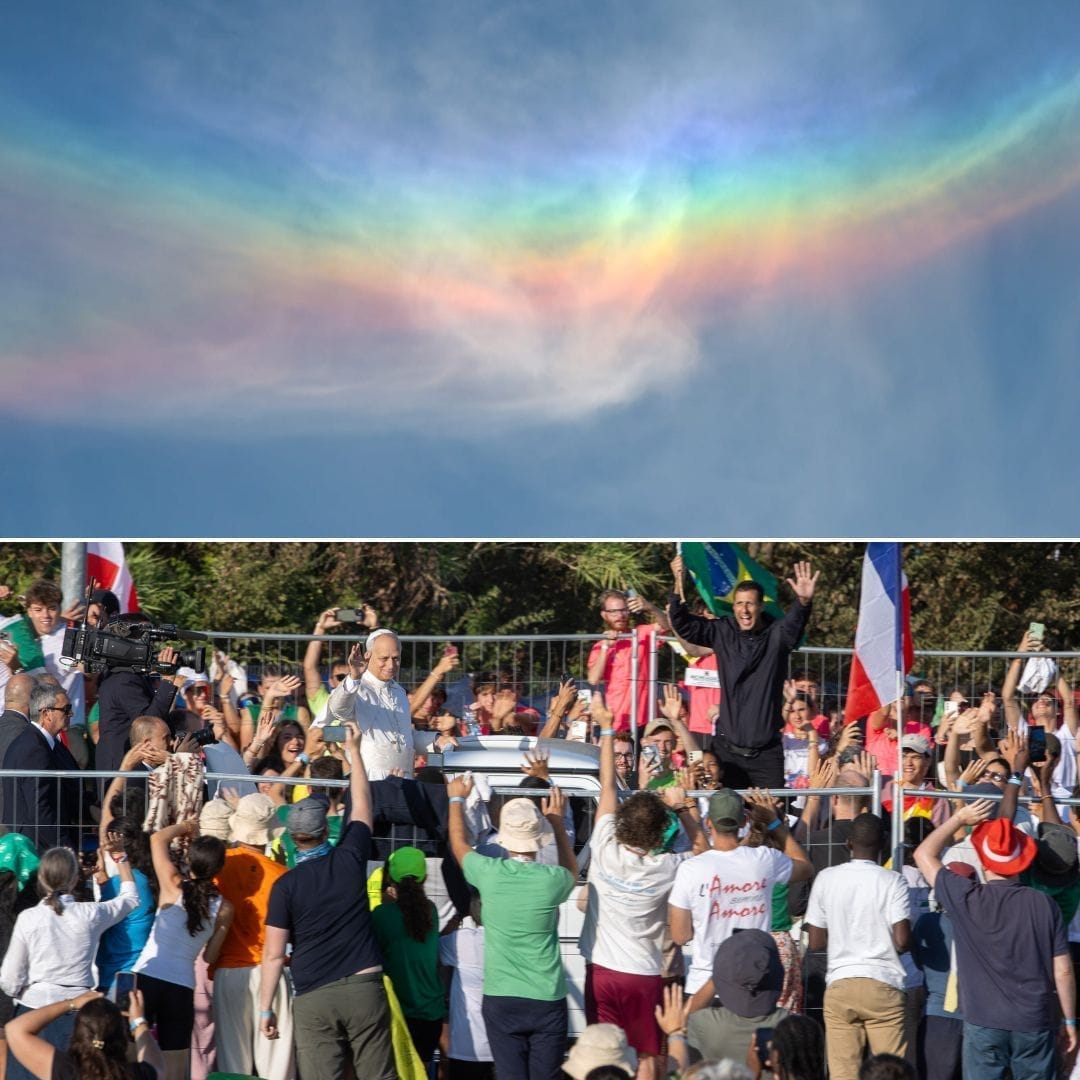 fiatalok, pápa, leó, szivárvány, szövetség